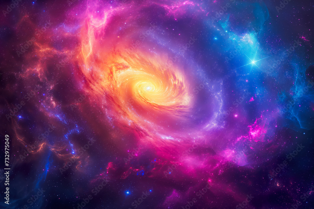 Vivid Cosmic Nebula Illuminating the Universe Vivid Cosmic Nebula Illuminating the Universe