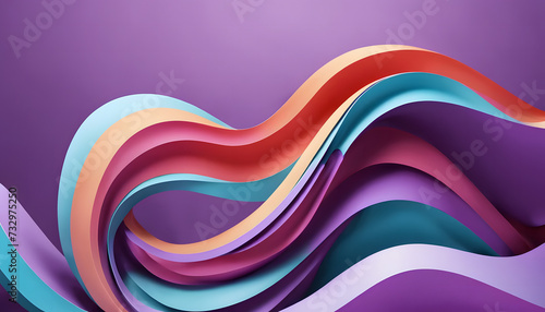 Abstract 3d wavy colorful beautiful purple themed background