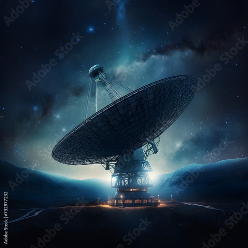 radio telescope pointing to the sky