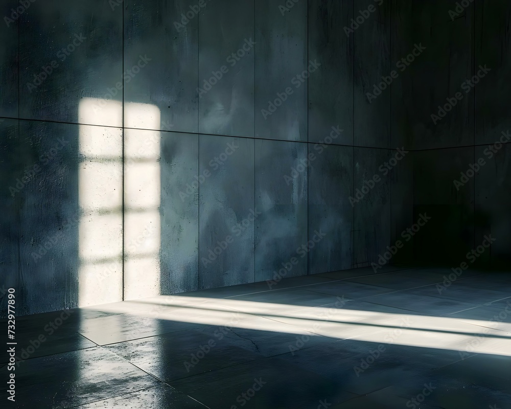 an empty room with a concrete wall and a window an empty room with a concrete wall and a window