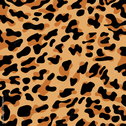 Vector leopard print pattern seamless background and printing or home decorate and more.