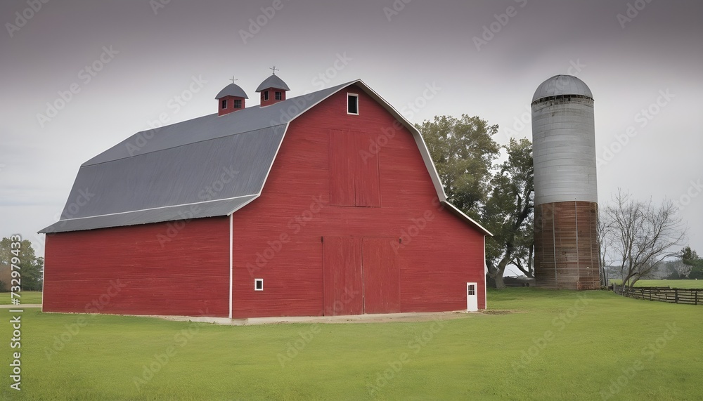 red barn and silo red barn and silo