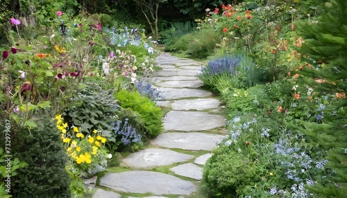 stone path in the garden