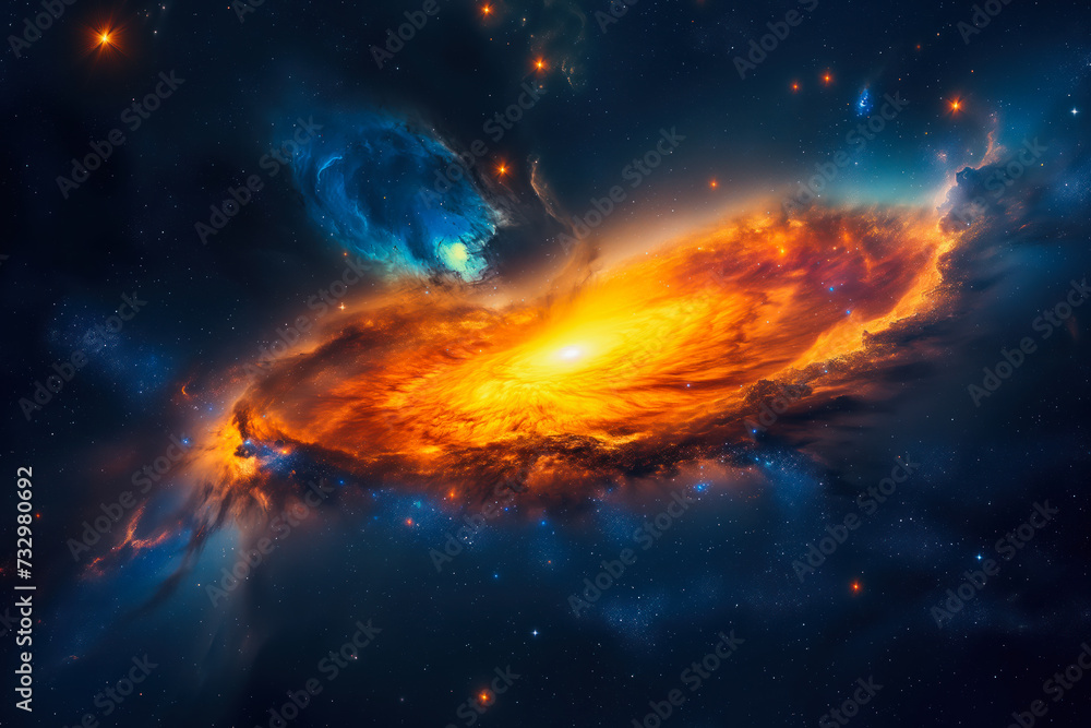 Spiral Galaxy Core Radiance in Deep Space Spiral Galaxy Core Radiance in Deep Space
