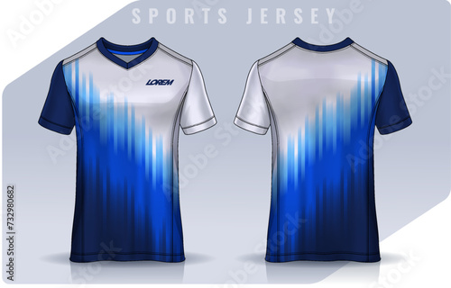 t-shirt sport design template, Soccer jersey mockup for football club. uniform front and back view.	