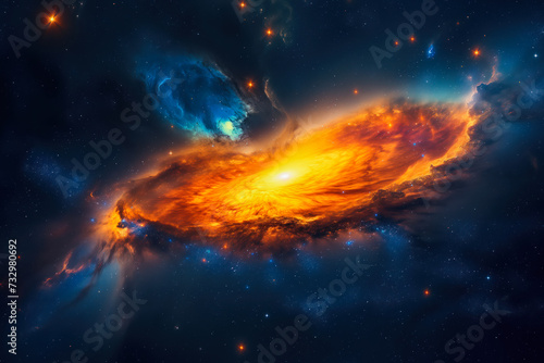 Spiral Galaxy Core Radiance in Deep Space © TakujiArt