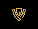 OQR creative letter shield logo design vector icon illustration