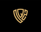 OQZ creative letter shield logo design vector icon illustration