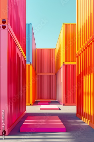 colorful shipping containers  photo