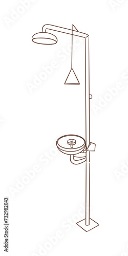 labtools_eye washer and shower_PPE_vector