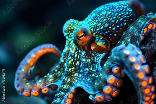a close up of an octopus on a coral © KWY