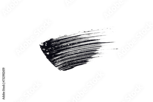 фотографія swatch, mascara brushstroke smear isolated on white background flat lay
