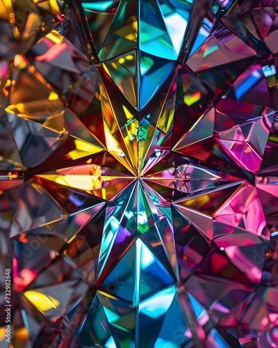 a close up of a multicolored diamond pattern