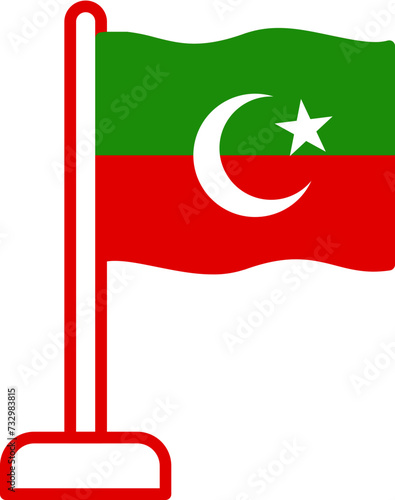 Flown shape of PTI flag photo