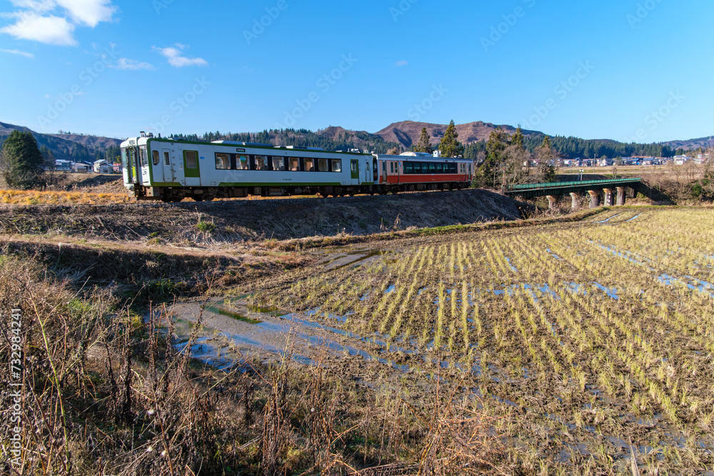 Obraz premium 只見線の列車