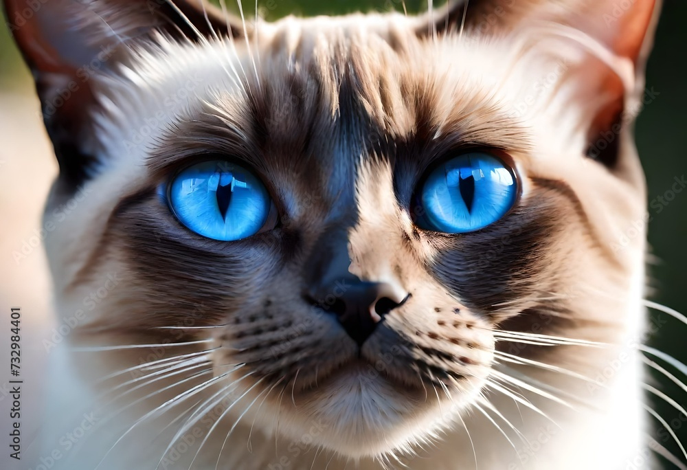 A close-up shot of an inquisitive and alert Siamese cat, captured in a candid moment, with its striking blue eyes and distinctive color points commanding attention. A close-up shot of an inquisitive and alert Siamese cat, captured in a candid moment, with its striking blue eyes and distinctive color points commanding attention.