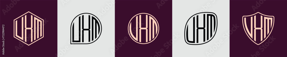 Creative simple Initial Monogram UXM Logo Designs.