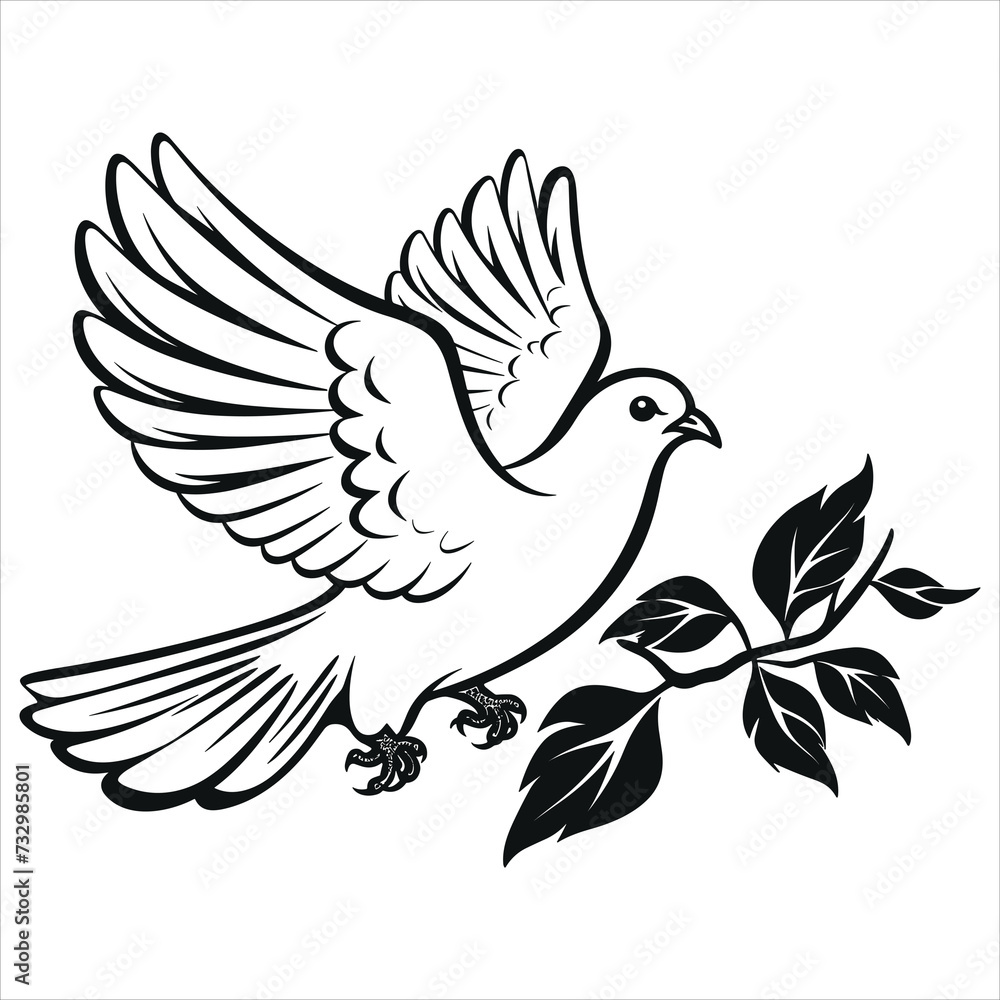 dove clipart black and white simple vector dove clipart black and white simple vector
