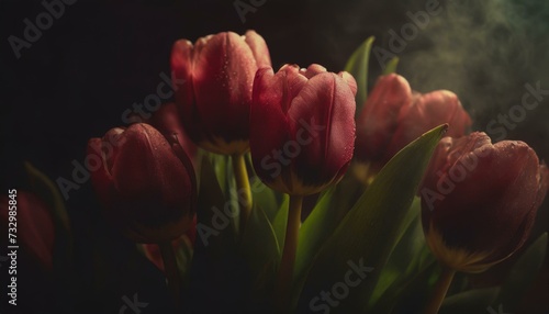 closeup of tulips