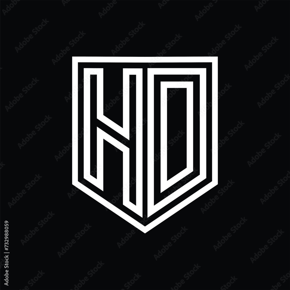 HD Letter Logo monogram shield geometric line inside shield isolated style design HD Letter Logo monogram shield geometric line inside shield isolated style design