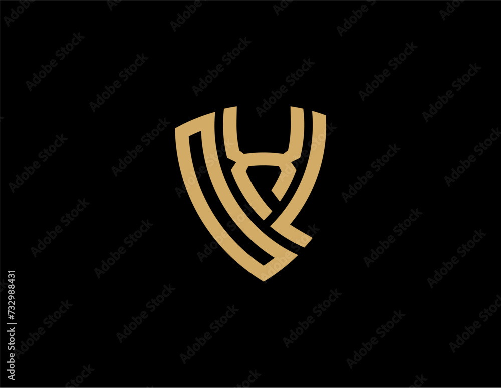 OXL creative letter shield logo design vector icon illustration OXL creative letter shield logo design vector icon illustration