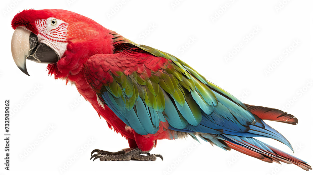 Bright colorful parrot on isolated background