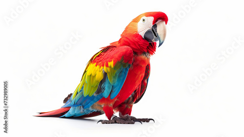Bright colorful macaw  on isolated background