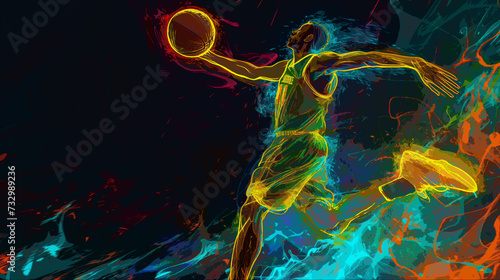 basketball player abstract art