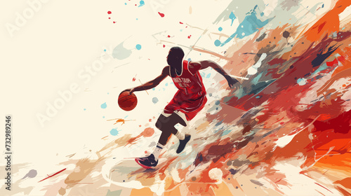 basketball player abstract art