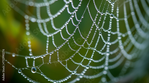 rain drops on a spider web