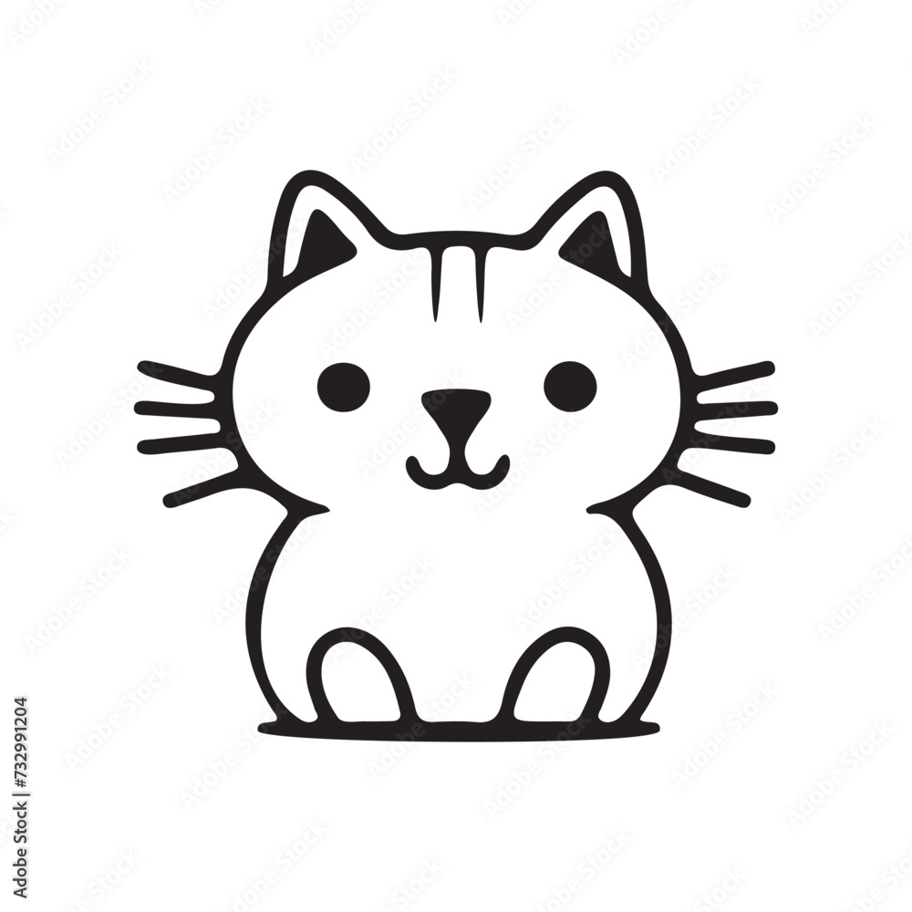 Cat icon, isolated on white background. Pet shop logo. Cat lovers club logo Cat icon, isolated on white background. Pet shop logo. Cat lovers club logo