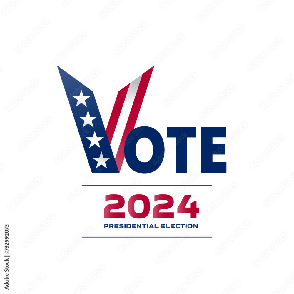 Poster for the United States presidential election day in 2024. Election banner inviting to vote and make your choice. Vector.