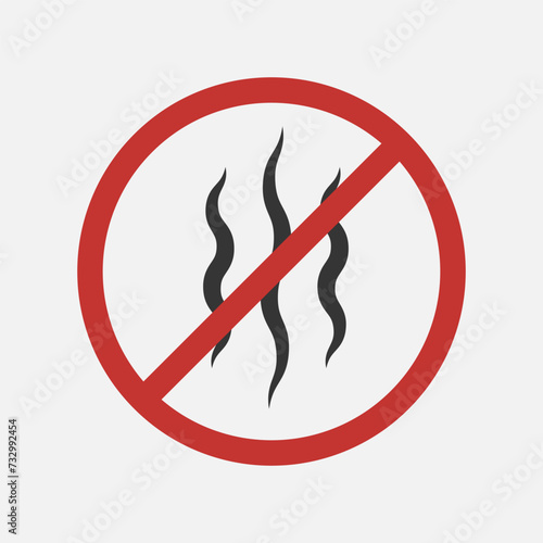 No ador sign. Fresh air zone. Free aroma icon. Vector illustration