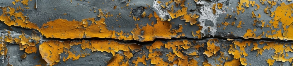 A Close-Up View of an yellow grey Aged Wall Texture