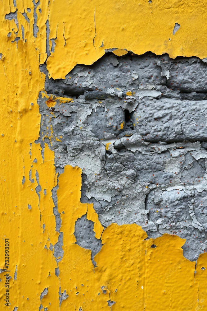 A Close-Up View of an yellow grey Aged Wall Texture A Close-Up View of an yellow grey Aged Wall Texture