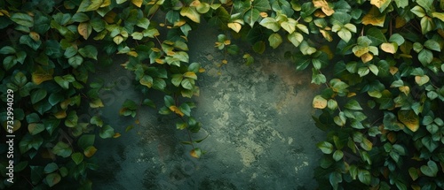 Foliage with Textured Wall