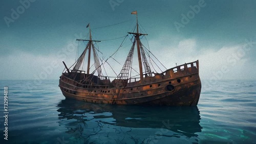 old ship in the port