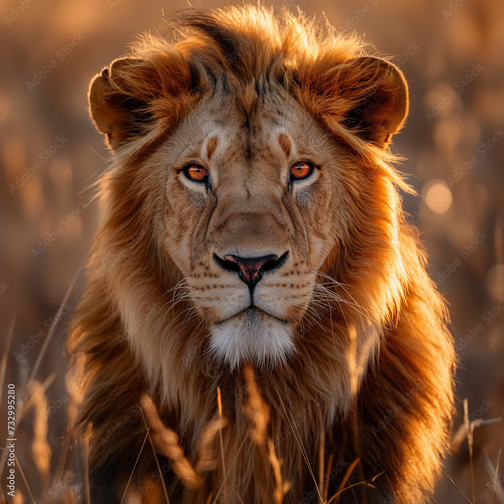 Naklejka premium 야생 사자