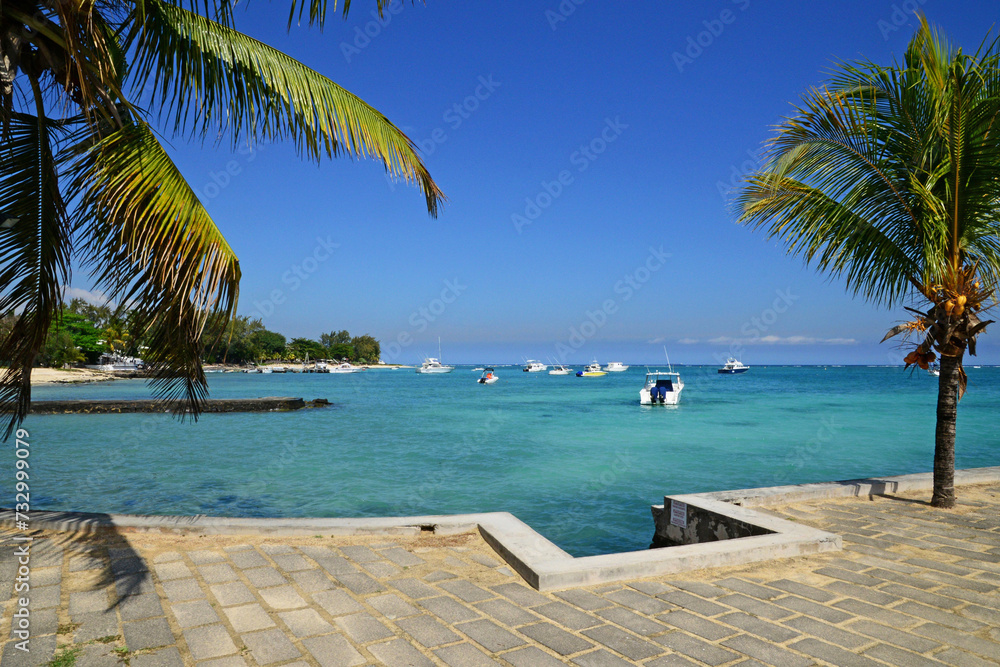 Africa, picturesque area of La Pointe Aux Canonniers in Mauritius