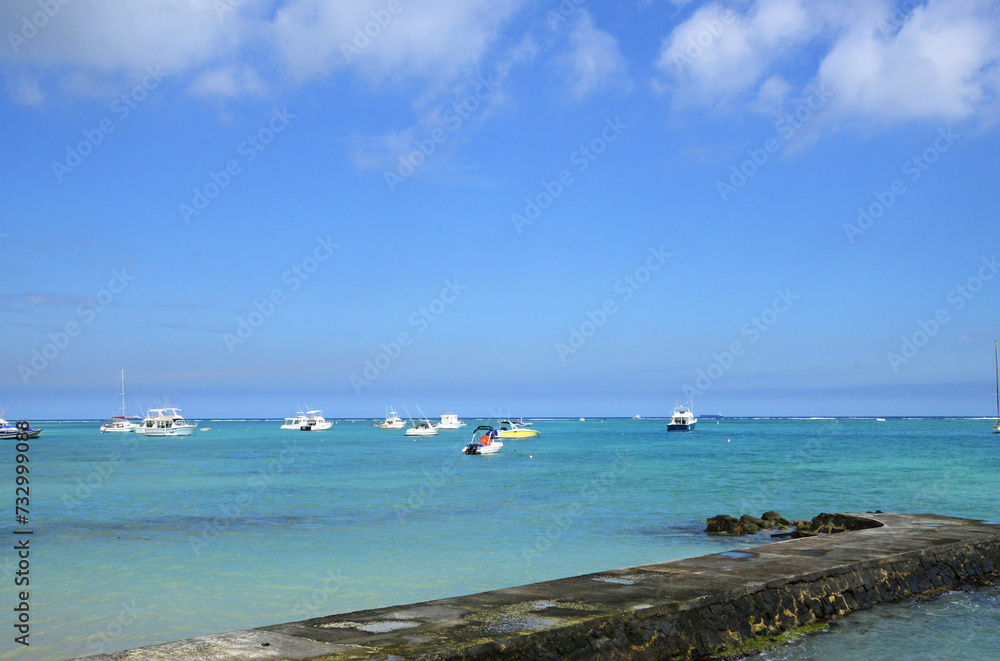 Africa, picturesque area of La Pointe Aux Canonniers in Mauritius