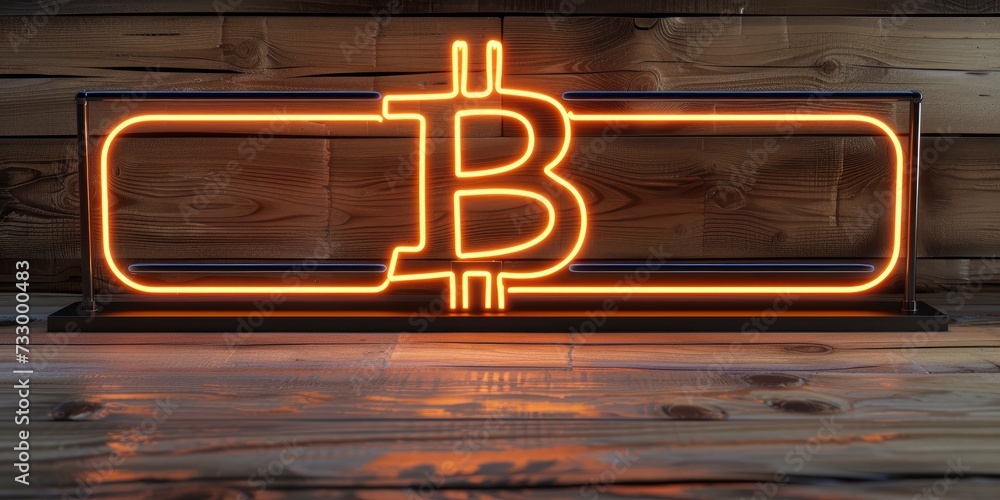 Neon Glowing Bitcoin Sign