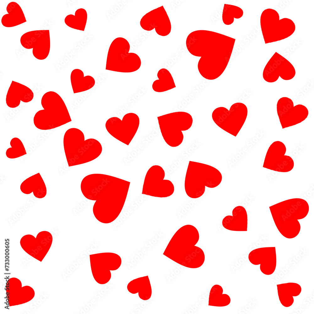 Seamless pattern of hearts. A composition of red hearts. valentine's day.