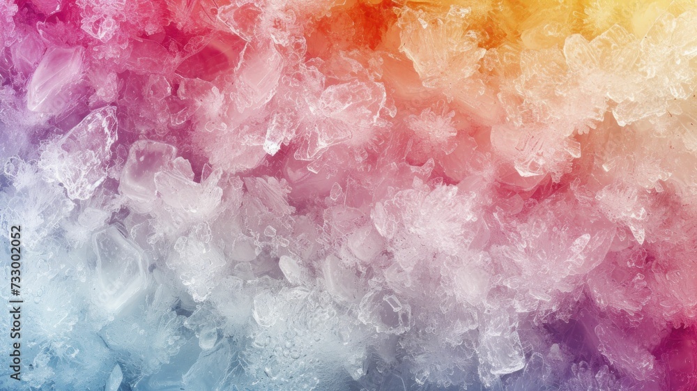 Fototapeta premium Cool Effect: Frosty Ice Texture Over Sorbet Spring Colors