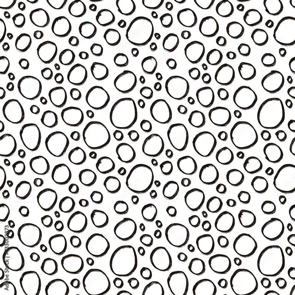 Seamless abstract geometric pattern. Black, white. Brush strokes texture circles, dots. Digital texture. Illustration. Design for textile fabrics, wrapping paper, background, wallpaper, cover. Seamless abstract geometric pattern. Black, white. Brush strokes texture circles, dots. Digital texture. Illustration. Design for textile fabrics, wrapping paper, background, wallpaper, cover.