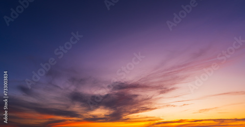 sunset sky with clouds in the evening on twilight