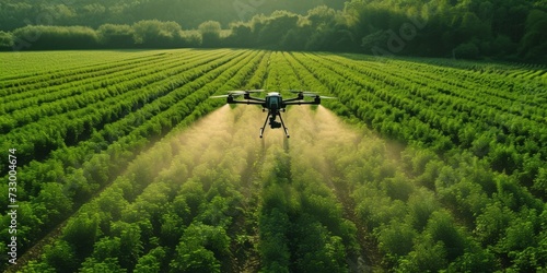 Drone Flying Over agro field