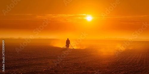Golden Sunrise and farmer