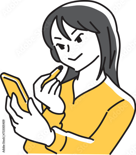 口紅を塗る女性