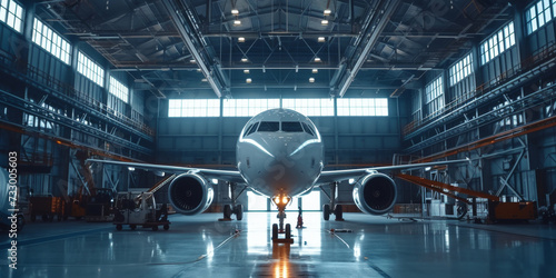 Passenger plane under maintenance