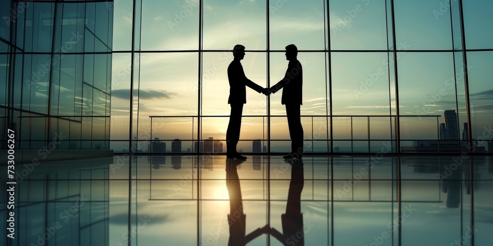 Fototapeta premium Silhouettes Of Businessmen
